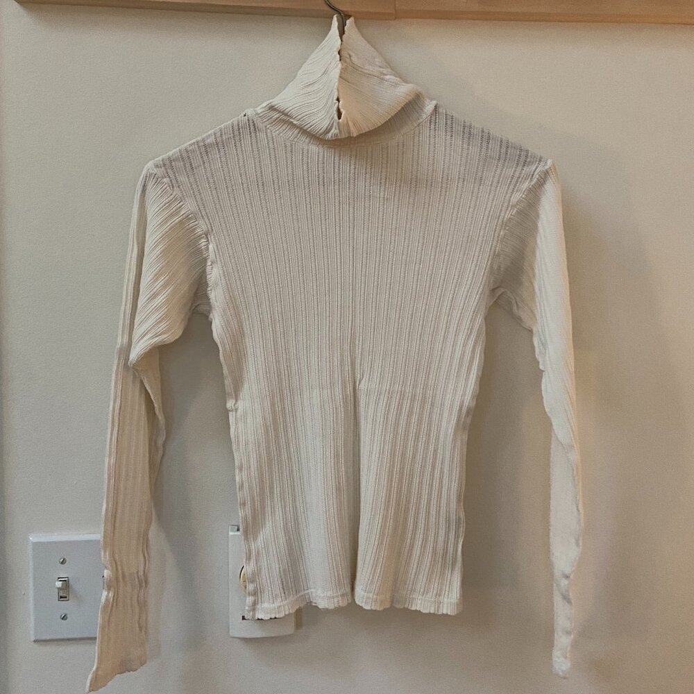 Pointelle Turtleneck - Natural